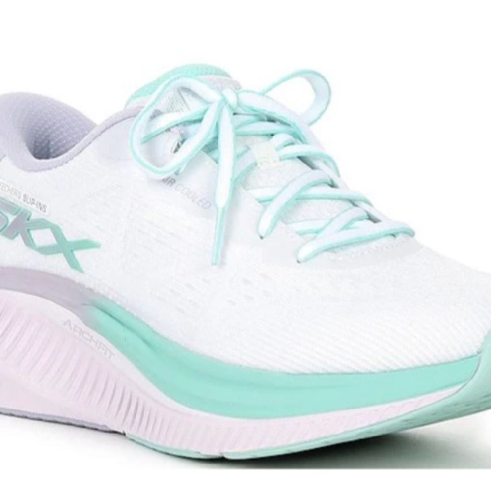 On Running Women's White and Mint Running Shoes